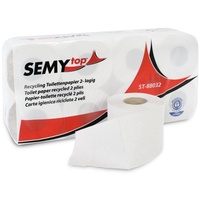 64 Rollen Toilettenpapier SEMYtop - 2 - lagig - Recycling - hellgrau