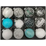 Buri Weihnachtsbaumkugeln Glas 12 STK edle Christbaumkugeln Weihnachtskugeln Kugeln