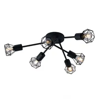 ETC Shop Deckenleuchte 6 Flammig schwarz Deckenlampe Käfig Modern
