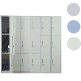 Mendler Schließfachschrank Metall 18 Fächer grün