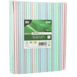 Papstar Trinkhalme Papier 21 cm 200 St. Bunt
