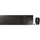 Cherry DW 9100 SLIM, Kabelloses Tastatur- & Maus-Set, Italienisches Layout (QWERTY), Bluetooth- & Funkverbindung, Leise Tasten, Wiederaufladbar, Schwarz-Bronze