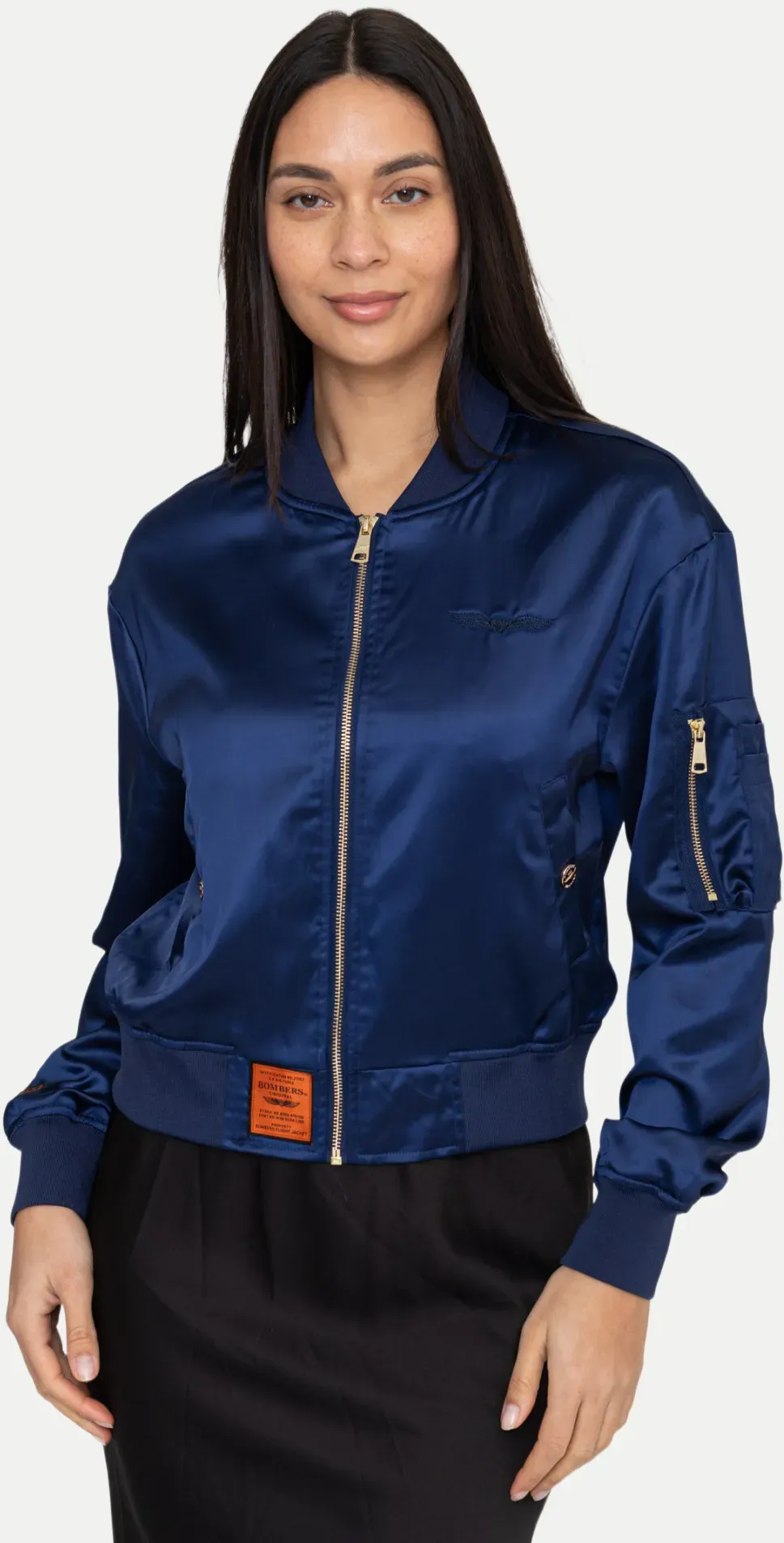 Jacke MA Satin Blau S