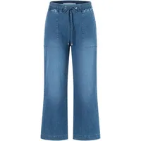 MAC Culotte Jeans in mittelblau mit Bindedetail-D34
