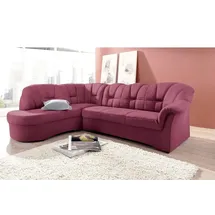 DOMO collection Ecksofa »Papenburg, zeitlose Rückensteppung, elegante Armlehne, L-Form«, mit Ottomane, wahlweise mit Bettfunktion rot