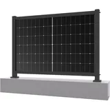 Solarzaun 4.0 rostfreier Stahl Schwarz (Horizontal mit Standfuß, für 1 Modul 1722mm)