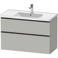 Duravit „D-Neo“ Waschtischunterbau wandhängend mit Möbelgriff Diamantschwarz × Betongrau