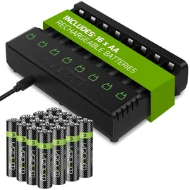 Venom Wiederaufladbare Akku-Ladestation AA 2100 mAh 16 St.