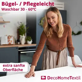 DecoHomeTextil Heimtextilmanufaktur Tischdecke Leinen Optik 130 x 130 cm Weiß