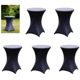 Baumarktplus 5x Stehtischhusse für Partytisch Ø 60-80cm anthrazit Bistrotisch Stehtischhus...