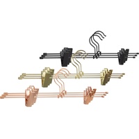 Gard Hosenbügel 360° drehbar hochwertiger Design Kleiderbügel Metall Wirbelhaken Multifunktionsbügel platzsparend Rockbügel für Kleiderstangen und Garderobenständer (Hosenbügel - 9er Set, Gold)