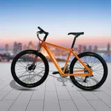 WOLEGM - Fahrradrahmen für Mountainbike, Aluminiumlegierung Fahrradrahmen für 26 Zoll Mountainbike, Rahmen bis 80-120kg, MTB-Fahrradrahmen (Orange)