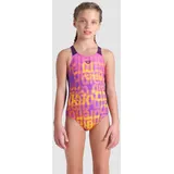 Arena Multi Colours V Back Badeanzug - Plum Multi - 10-11 Jahre