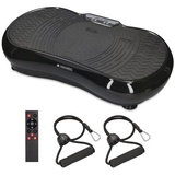 Navaris Vibrationsplatte Ganzkörper Sportgerät - Vibration Shaper Platte Fitness Training Bauch Beine Po - Sport Gerät mit Bändern