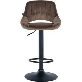 CLP Barhocker Milet, Samt braun Textil, 47x85x48 cm, Esszimmer, Barmöbel, Barhocker