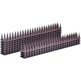 ideoon garden 12er Set Taubenspikes Braun 5,4m - Effektive Vogelabwehr aus Polycarbonat - 3-reihige Abwehrspikes gegen Tauben, Möwen, Marder, Katzen & Eichhörnchen