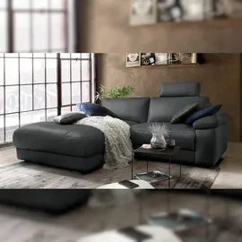 KAWOLA Ecksofa Lola Leder Recamiere links schwarz