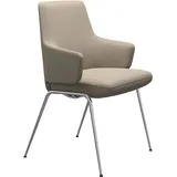 Stressless Stuhl Vanilla | filigranes Metallgestell D300 Calido Light Beige Mit Armlehnen Niedriger Rücken Poliertes Aluminium