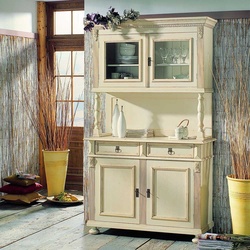 Shabby Buffetschrank in Antikweiß Fichte Massivholz