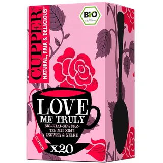 Cupper Bio Chai Gewürztee "Love me Truly", Chai Tee, 20 ungebleichte Teebeutel, umweltfreundlich, fair gehandelt