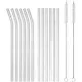 Intirilife Strohhalm Set 15-teilig 20 x 0,8 cm Transparent