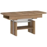 freiraum Couchtisch CORTADO, ausziehbar, höhenverstellbar, Eiche Dekor - 110/150x56/72x65cm (BxHxT) braun