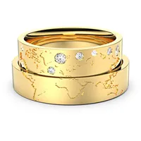 Trauringe Mit Weltkarte P4 585er Gelbgold - 0240