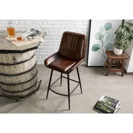 Massivmoebel24 Barstuhl Leder braun