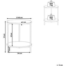 Beliani Beistelltisch, Reva 40 x 40 x 51 cm, Wohnzimmer, Wohnzimmertische, Beistelltische
