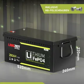 LANGZEIT Batterien Langzeit LiFePO4 280Ah Lithium Batterie