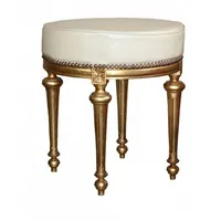 Casa Padrino Barock Sitzhocker / Rundhocker Creme /Gold