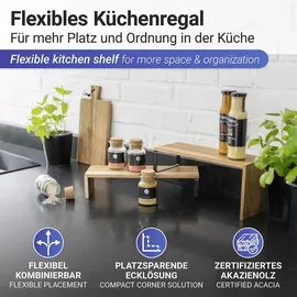 Wenko Küchenregal Vali 36 x 8 x 12 cm und 36 x 16 x 12 cm Braun