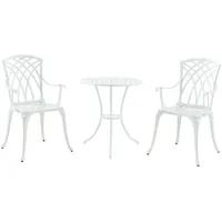 casa.pro Bistro-Set Vena 3-tlg. Weiß