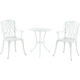 casa.pro Bistro-Set Vena 3-tlg. Weiß
