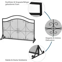 Costway - Kaminschutzgitter, Funkenschutz Aus Metall, Feuer Kaminschutz, Kamingitter Funkenschutzgitter Freistehend Für Babys Oder Haustiere, 112 X 32 X 83 Cm