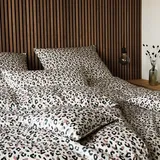 elegante Mako-Satin Bettwäsche Leolook schwarz sand 240x220 cm + 2x 80x80 cm - beige;schwarz