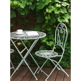 Beliani Bistroset grün Metall 2er Balkon Terrasse Zusammenklappbar Garten romantisch - Grün