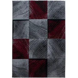Teppich Kurzflor Karo-Design Polypropylen Wohnzimmer Rot Rechteckig 120x170 | Kadima Design