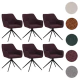 6er-Set Esszimmerstuhl HWC-O47, Küchenstuhl Armlehne, drehbar Auto-Return, Stoff/Textil (270g/m2) ~ bordeaux