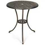 GarveeMore Gartentisch 1-St), rund, Balkontisch Gartentisch, aus Metall, φ60xH66cm, für den Balkon geeignet, Ø 60 cm