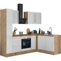 kochstation Winkelküche Florida L-Form 240 cm weiß