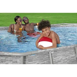 BESTWAY Power Steel Swim Vista Series Set 427 x 250 x 100 cm steinwandoptik inkl. Filterpumpe