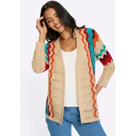 Sieh an! Ajour-Strickjacke beige 42