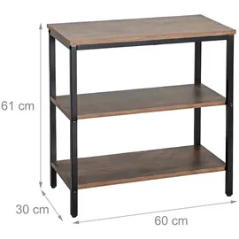 Relaxdays Nachtschrank 61 x 60 x 30 cm Braun
