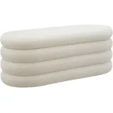 Tectake Polsterbank Altu Bouclé Creme Weiß 110 x 45 x 42 cm