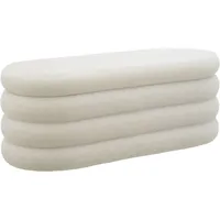 Tectake Polsterbank Altu Bouclé Creme Weiß 110 x 45 x 42 cm