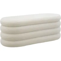 Tectake Polsterbank Altu Bouclé Creme Weiß 110 x 45 x 42 cm