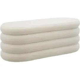 Tectake Polsterbank Altu Bouclé Creme Weiß 110 x 45 x 42 cm