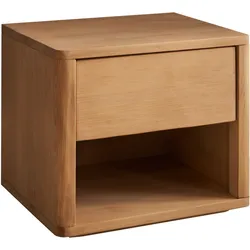 Schlafkontor Hilla Nachtkommode Nadelholz Massiv/Eichefarbig/1 offenes Fach + Schubkasten - Natur