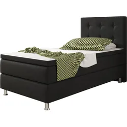 Inter Trading Boxspringbett Köln 90 x 200 cm, schwarz